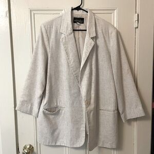 Vintage white beige casual blazer